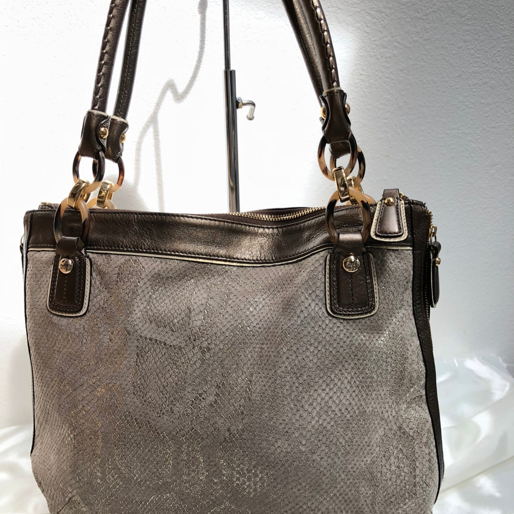 Coach Kristin Embossed Python N/S Zip Tote 18307 … - image 2